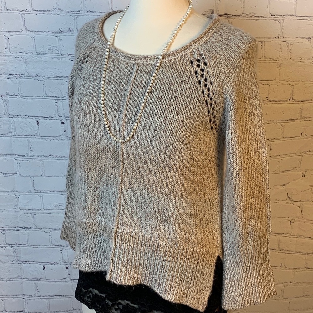 Sanctuary Beige Variegated Striped Sweater Small